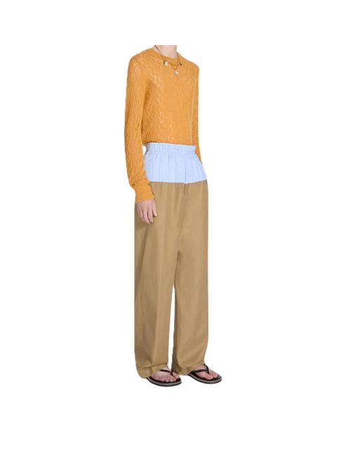 Dries Van Noten Pantaloni con vita a contrasto Pablo DRIES VAN NOTEN | 261-020920-3103102 CAMEL